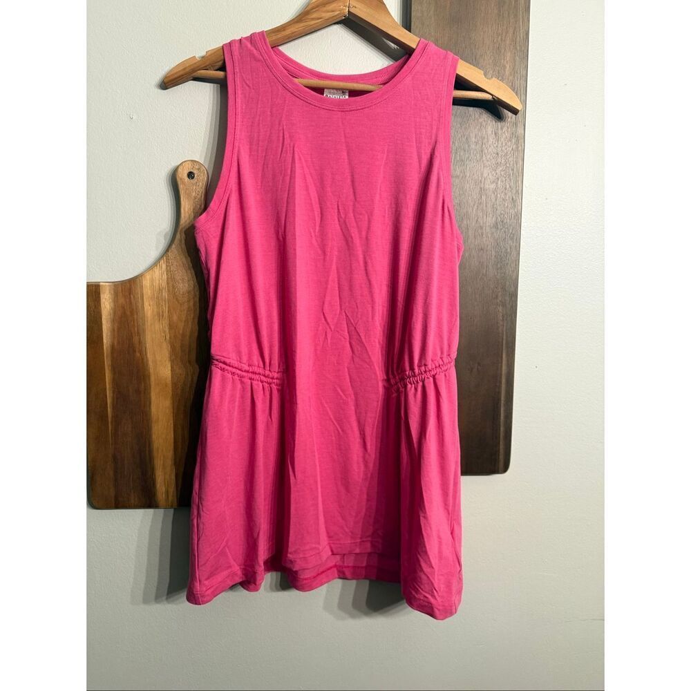 Athleta Salvia Pink Round Neck‎ Sleeveless Air Out Cinch Tank Dress Size Small